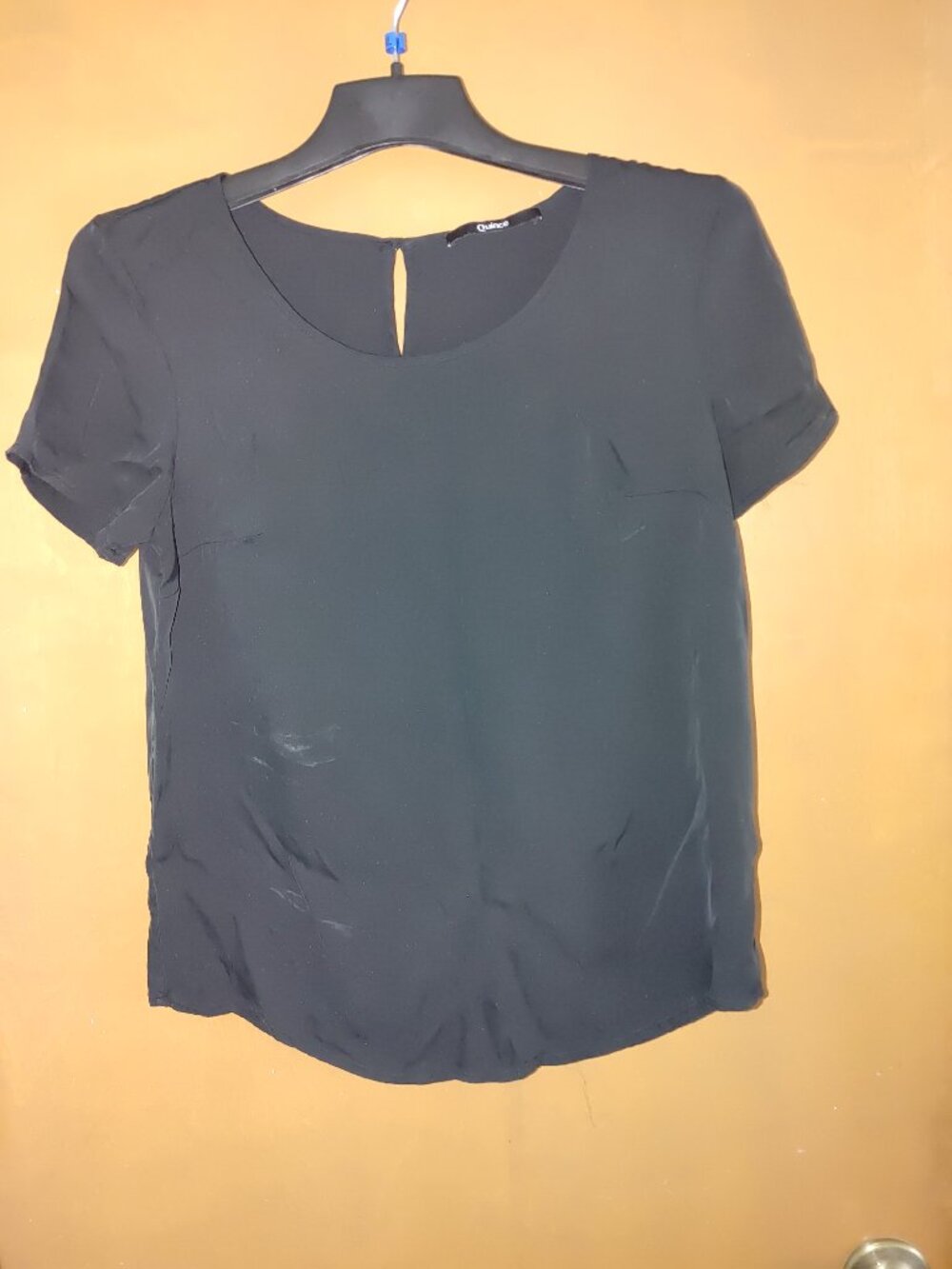 QUINCE Woman's Silk Short Sleeves Blouse Size M Used